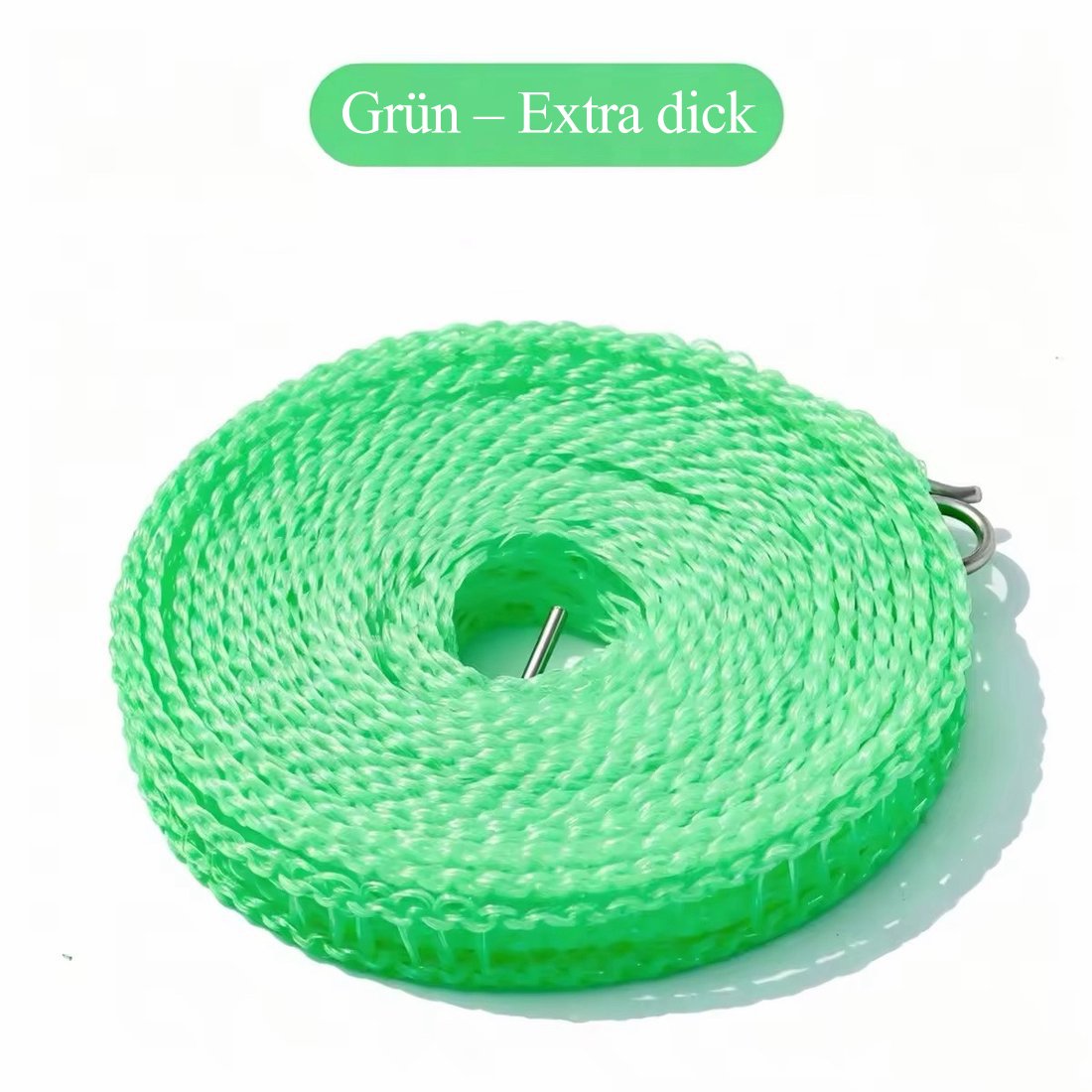 Verstellbare windfeste Wäscheleine mit Haken – Robuste mobile Wäscheleine für Reisen, Camping, Garten & Zuhause