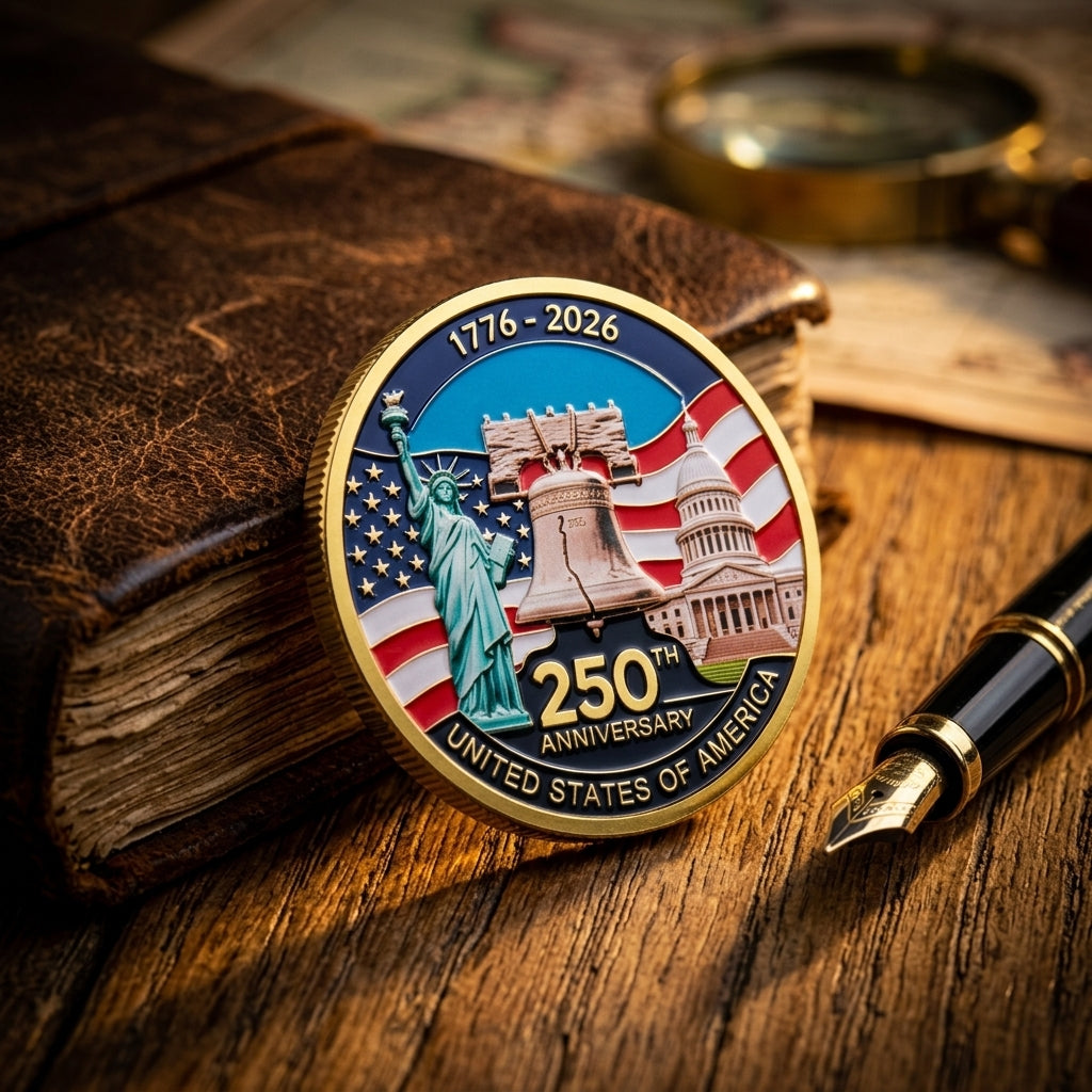 đĽLAST DAY 50% OFFâ¨9PCS USA 250th Anniversary Commemorative Coin Gift Set