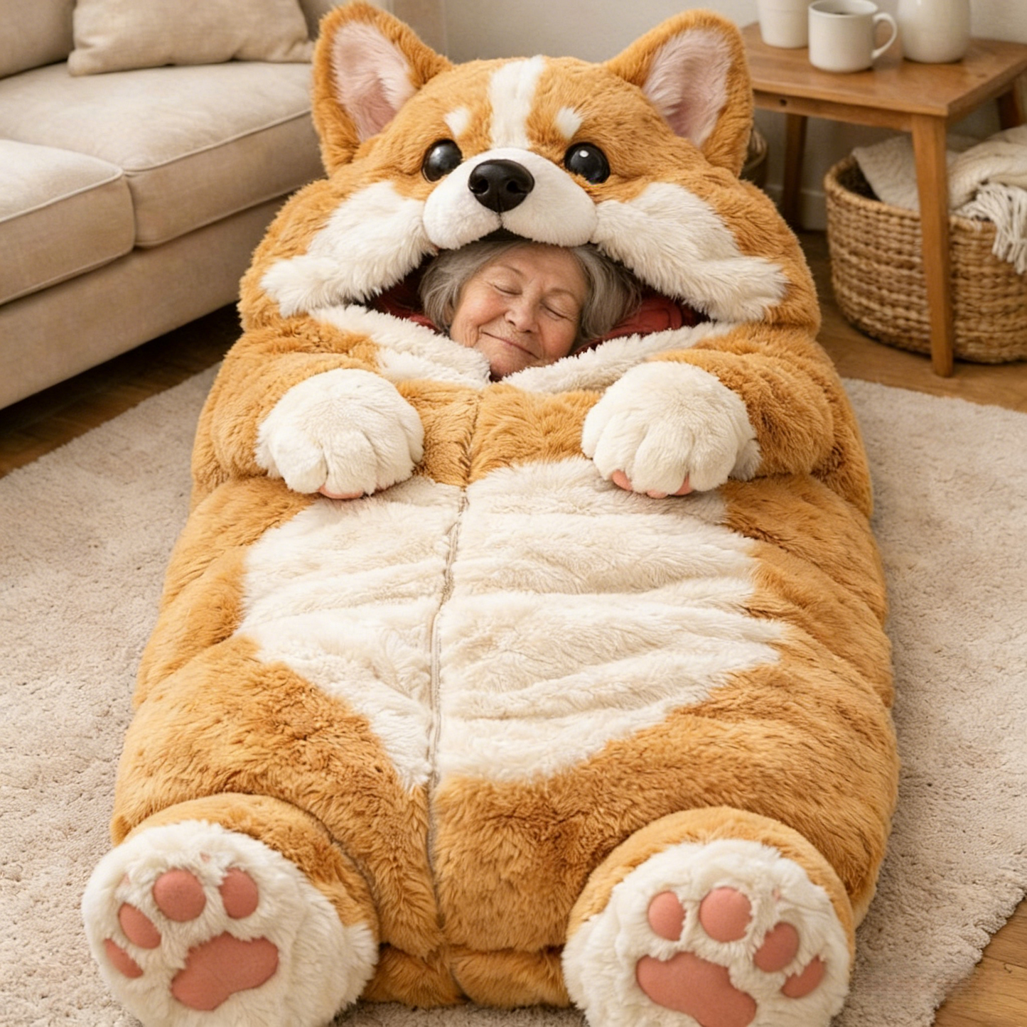 🔥Hot Sale 50% Off🌟 Fluffy Animal Sleeping Bag – Soft, Warm -Ready Cozy