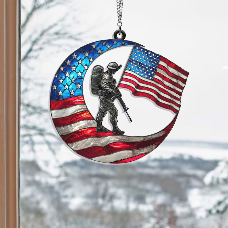 ๐บ๐ธ American Military Suncatcher โ A Light of Tribute for Vietnam Veterans