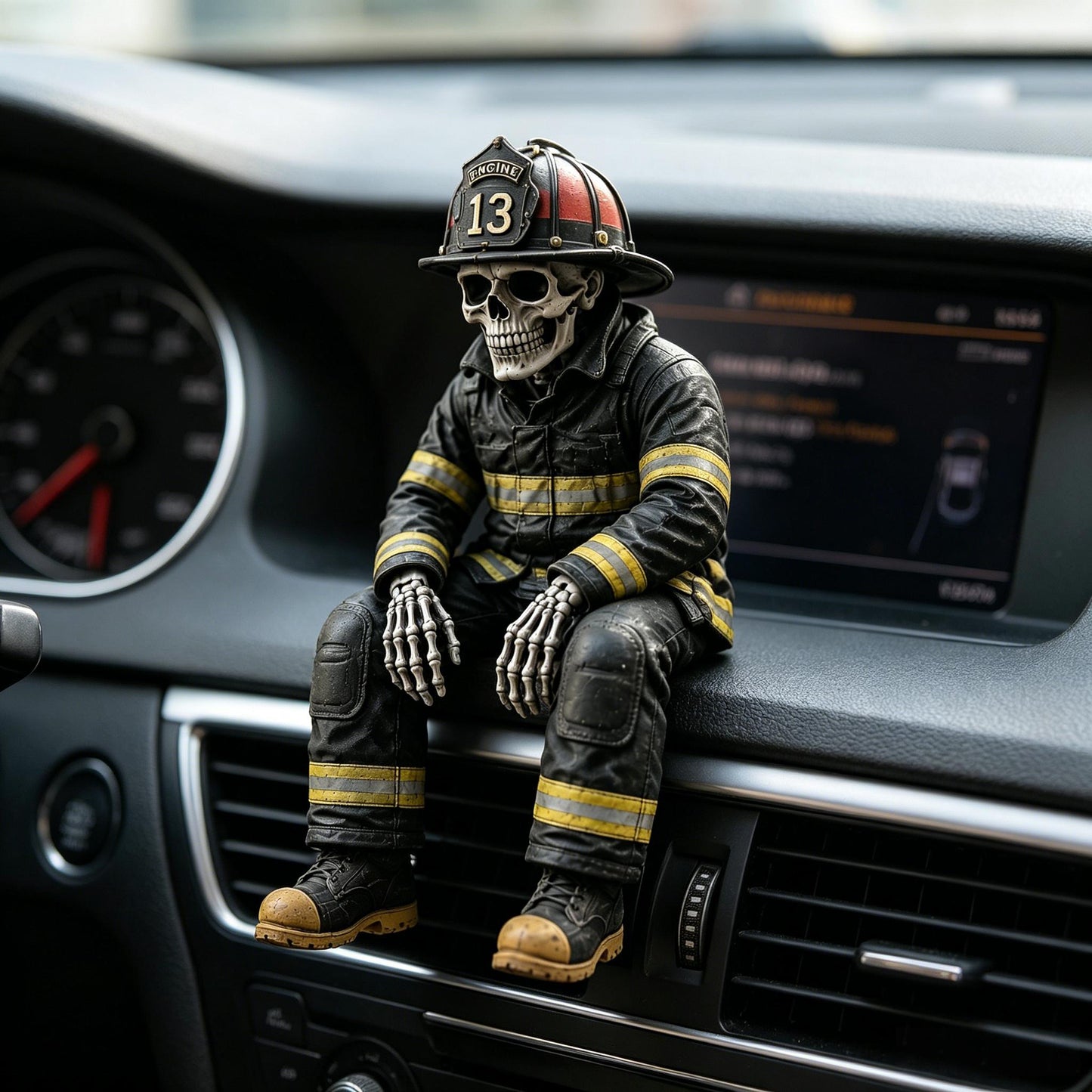 ๐๏ธ Hero Skeleton Shelf Sitters | Firefighter, Police Officer & Soldier Resin Decor