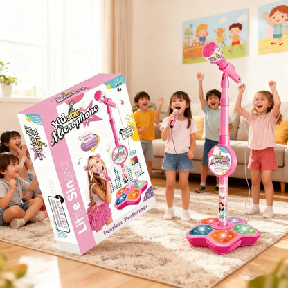 🎄Christmas Sale 49% OFF! 🎤Microphone Toy, Karaoke Machine Toy with Light🎁Perfect Gift for Children🎁