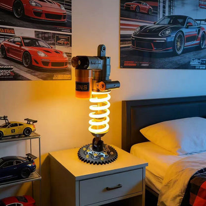 🏎️ Suspension-Inspired Shock Absorber Desk Lamp Adjustable LED Light for Gamers, Gearheads & Car Lovers