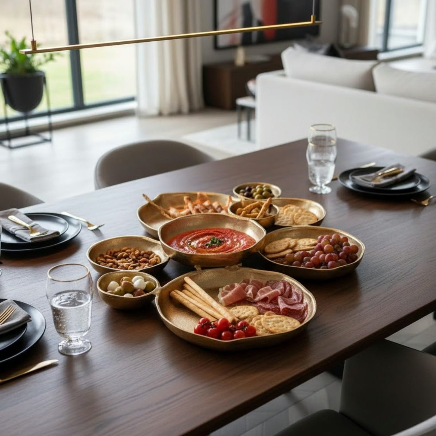 Gold 9 Cluster Decorative Bowls