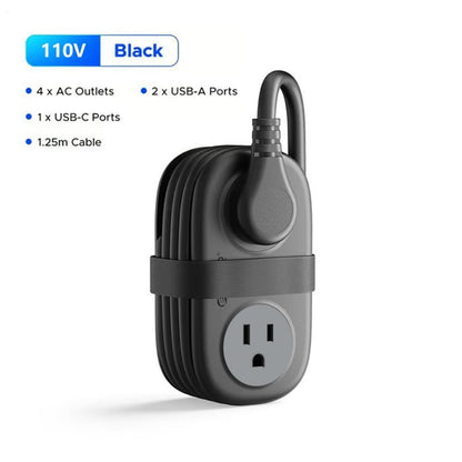 🔌Travel Power Strip, ORICO 4 Outlets 2 USB Ports (1 USB C) with 4FT Wrapped Short Extension Cord Small Power Strip