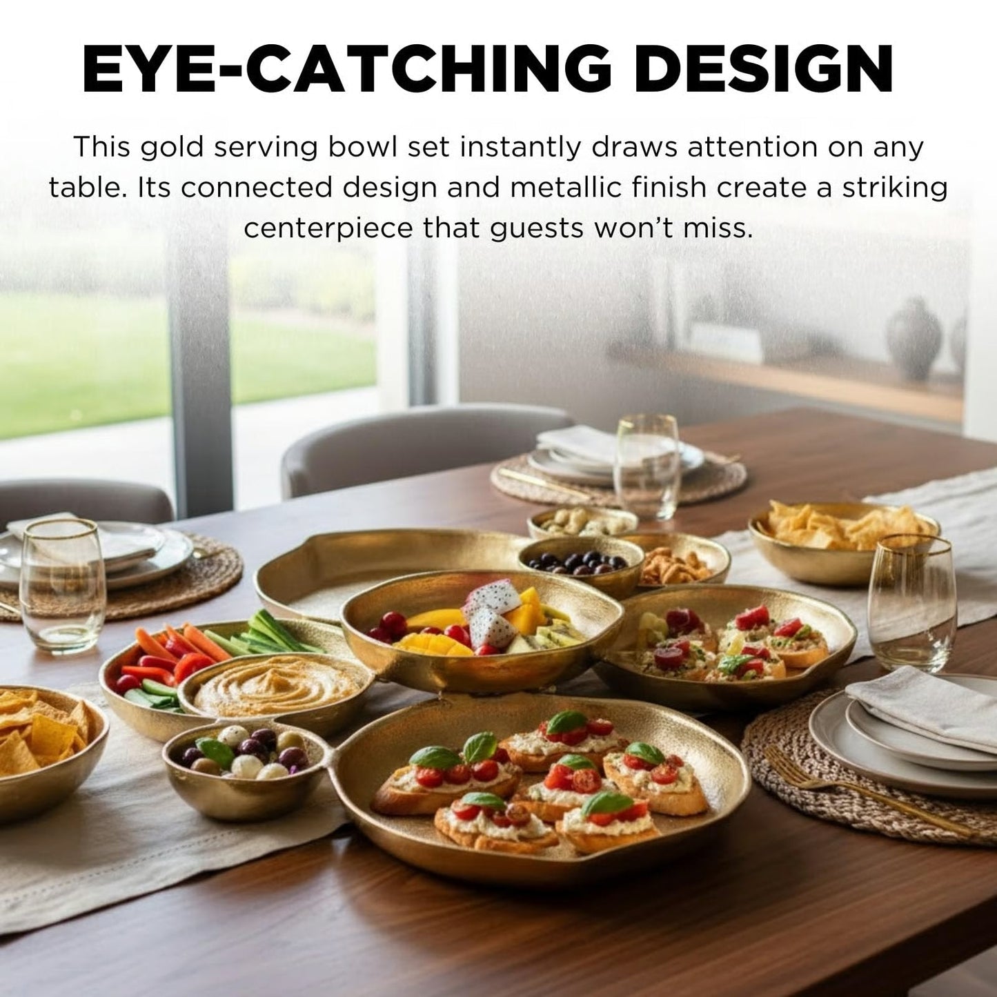 Gold 9 Cluster Decorative Bowls