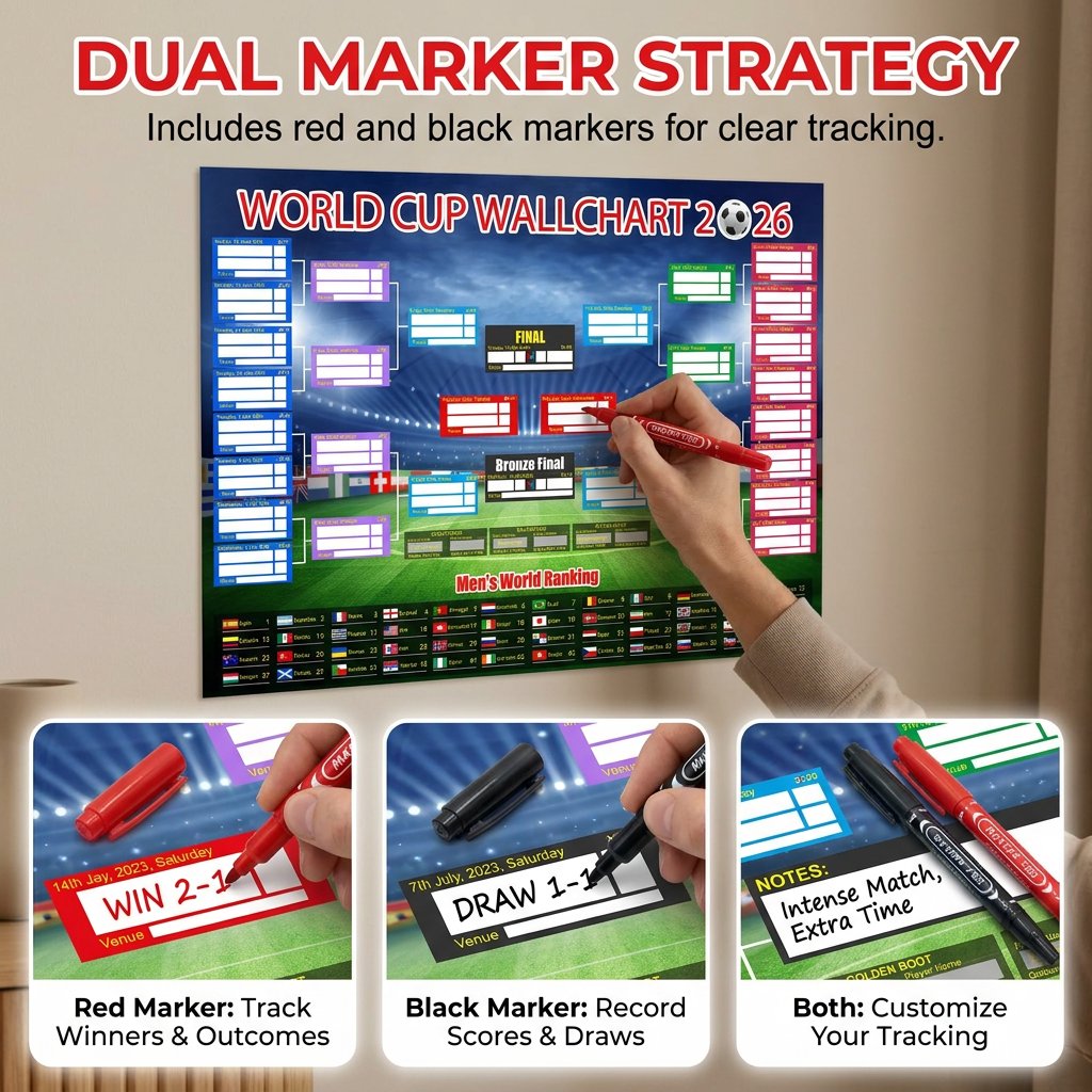 🔥Last Day: Buy 2 Get 1 Free - 🗓️ ⚽ 2026 World Cup Poster Set|Group Stage & Knockout Posters (23.6” x 35.4”)