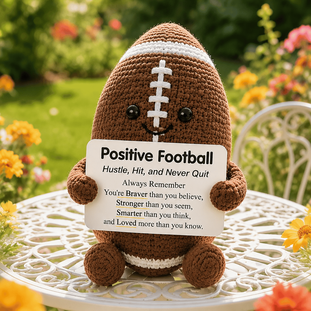 🔥Last Day: BUY 3 GET 1 FREE - ⚽ Positive Soccer Buddy|Handmade Crochet Encouragement Gift 💚