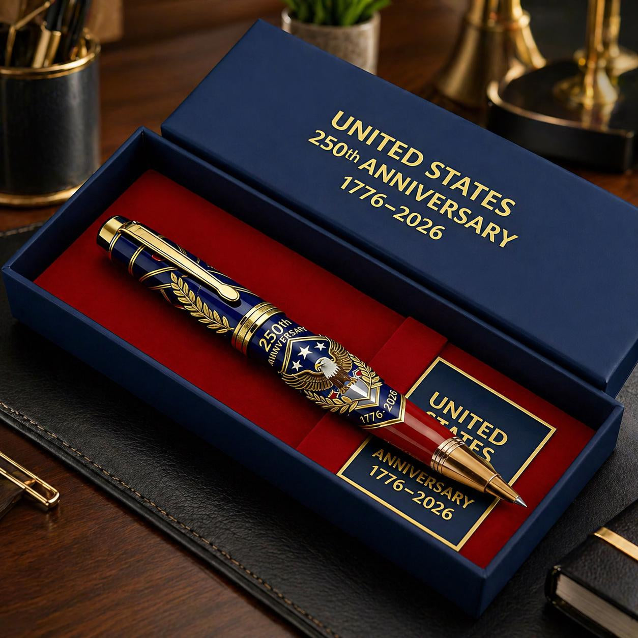 🎁Father's Day gift 一 USA 250th Anniversary Notebook & Pen Set, 1776-2026 Patriotic Gift