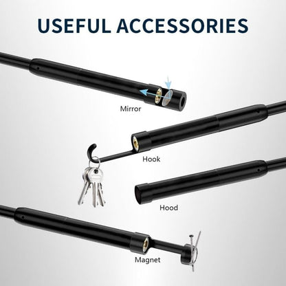 16.4ft Endoscope Camera with Light for iPhone and Android, 480P HD IP67 Waterproof Borescope with 8 Adjustable LED Lights, Semi-Rigid Snake Camera, 8mm Black, Diagnostic Tool