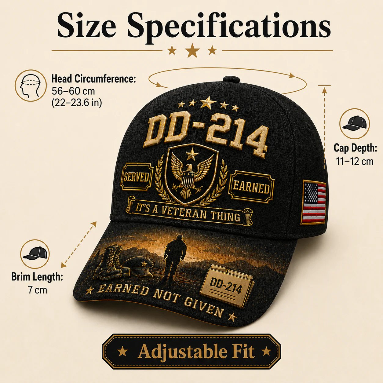 ✨DD-214 Served Earned Commemorative Cap