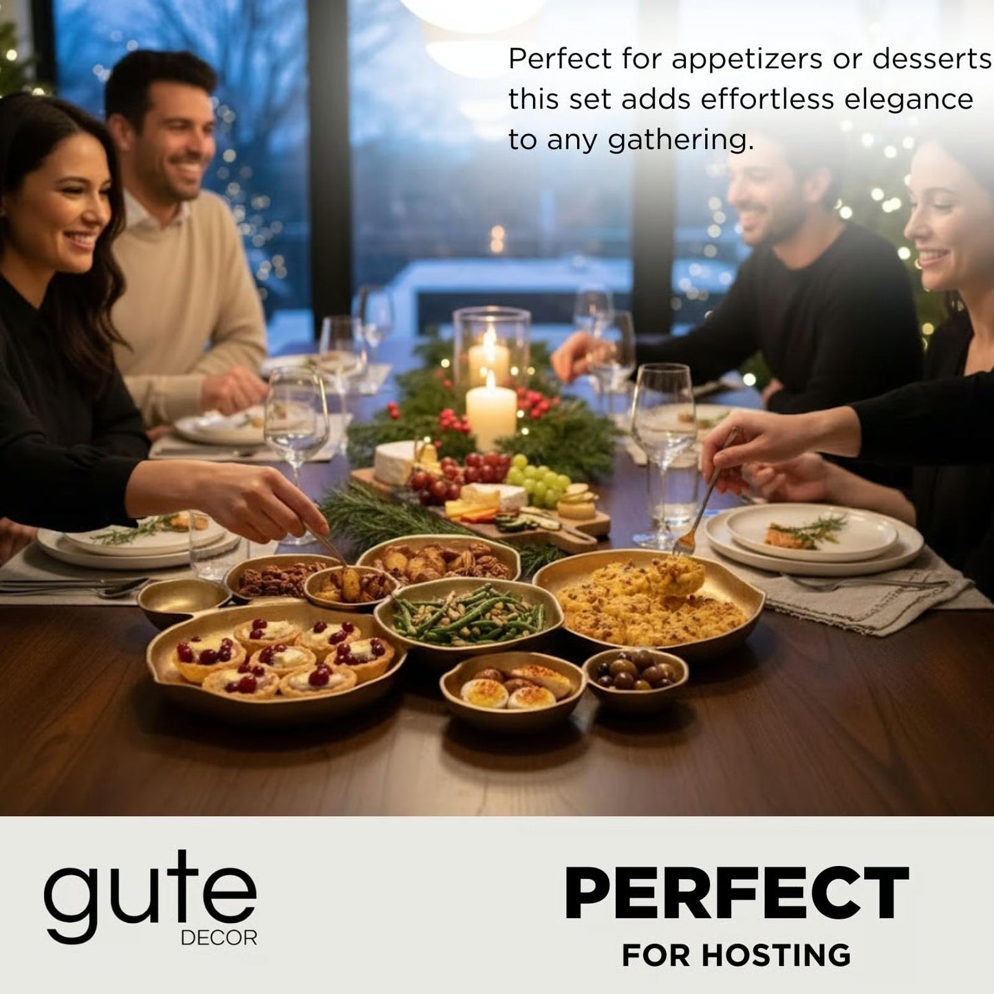 Gold 9 Cluster Decorative Bowls