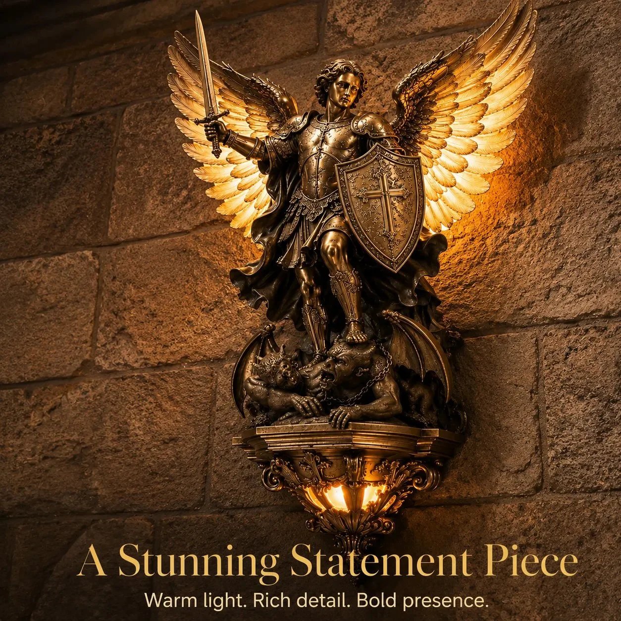 ⏰🕊️St. Michael Guardian Angel Wall Light