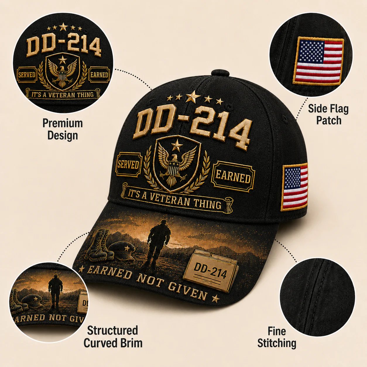 ✨DD-214 Served Earned Commemorative Cap