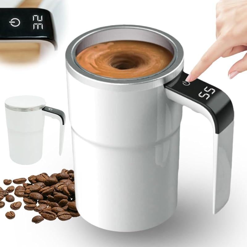 Elektrischer Kaffeebecher mit integriertem LCD-Thermometer – perfekt zum Zubereiten von Kaffee, Milch, Kakao usw.