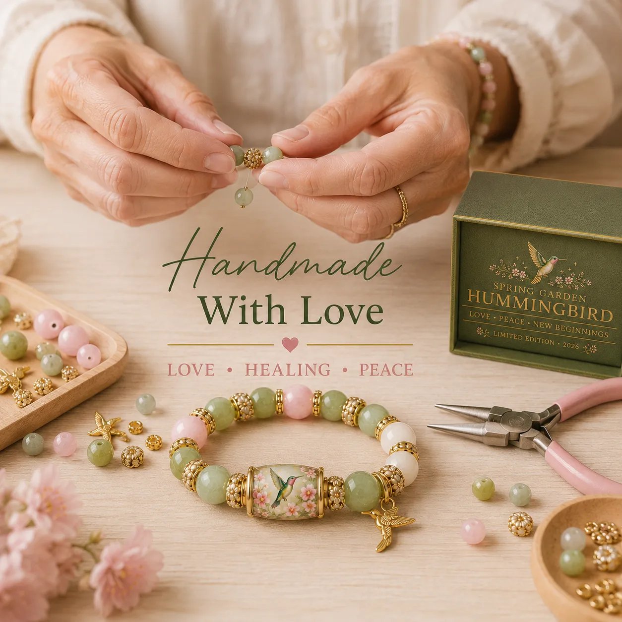 🌿 Love, Peace & Spring Blessings 💖 | 2026 Limited Edition Bracelet - Only 8 Left