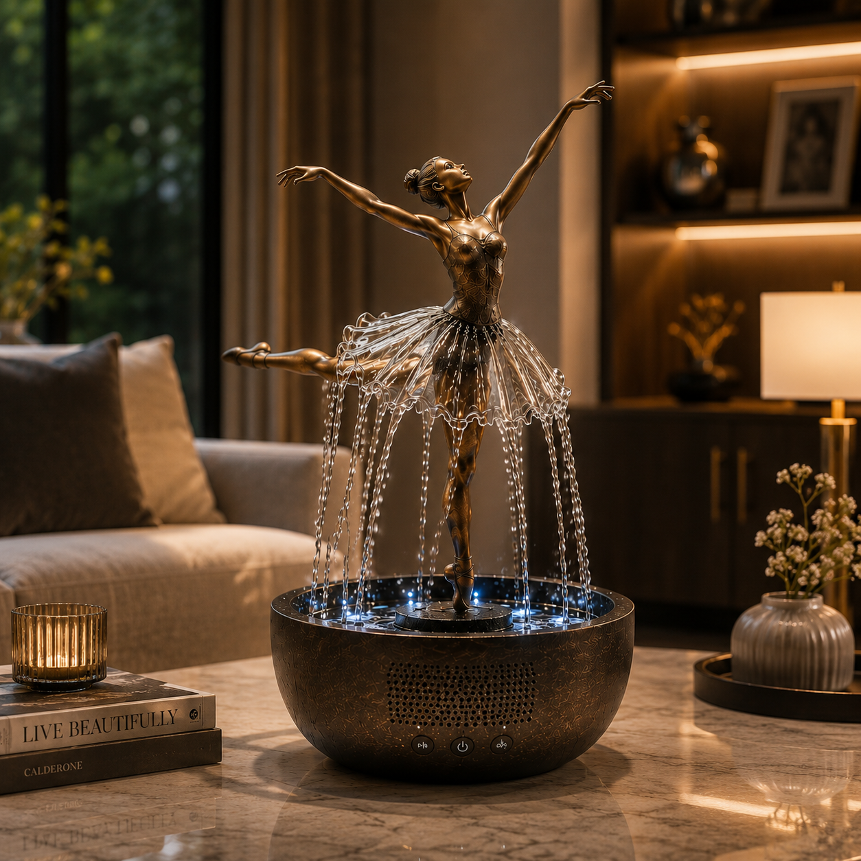🎁 Ballerina Waterfall Bluetooth Speaker Fountain