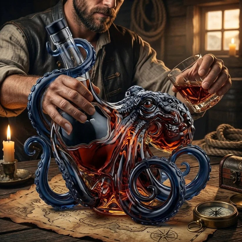 🔥 53% OFF Exclusive Drop — 3D 🐙 Octopus Collectible Rum Display Bottle | Black Luxury Statement Decanter