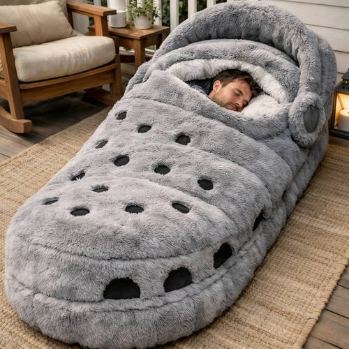 🔥Hot Sale 50% Off🌟 Fluffy Crocs Shoes Sleeping Bag – Soft, Warm & Hug-Ready Cozy