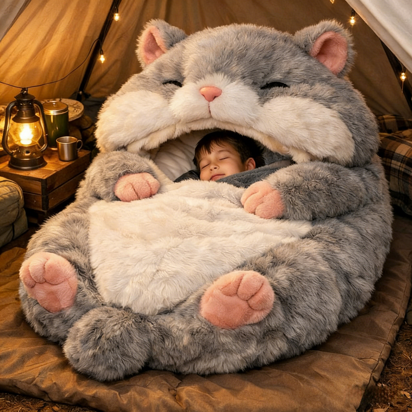 🔥Hot Sale 50% Off🌟 Fluffy Animal Sleeping Bag – Soft, Warm -Ready Cozy