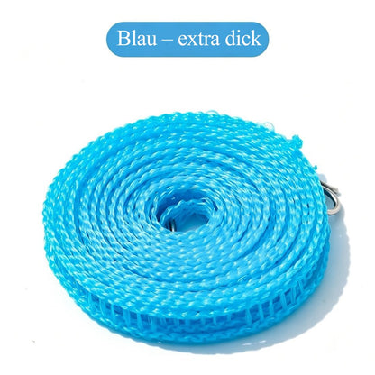 Verstellbare windfeste Wäscheleine mit Haken – Robuste mobile Wäscheleine für Reisen, Camping, Garten & Zuhause