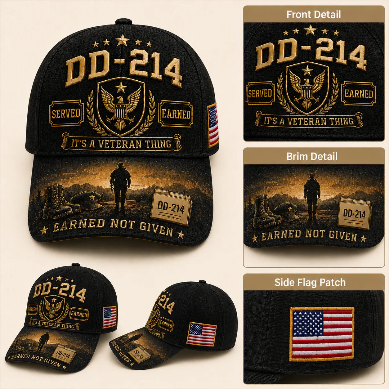 ✨DD-214 Served Earned Commemorative Cap