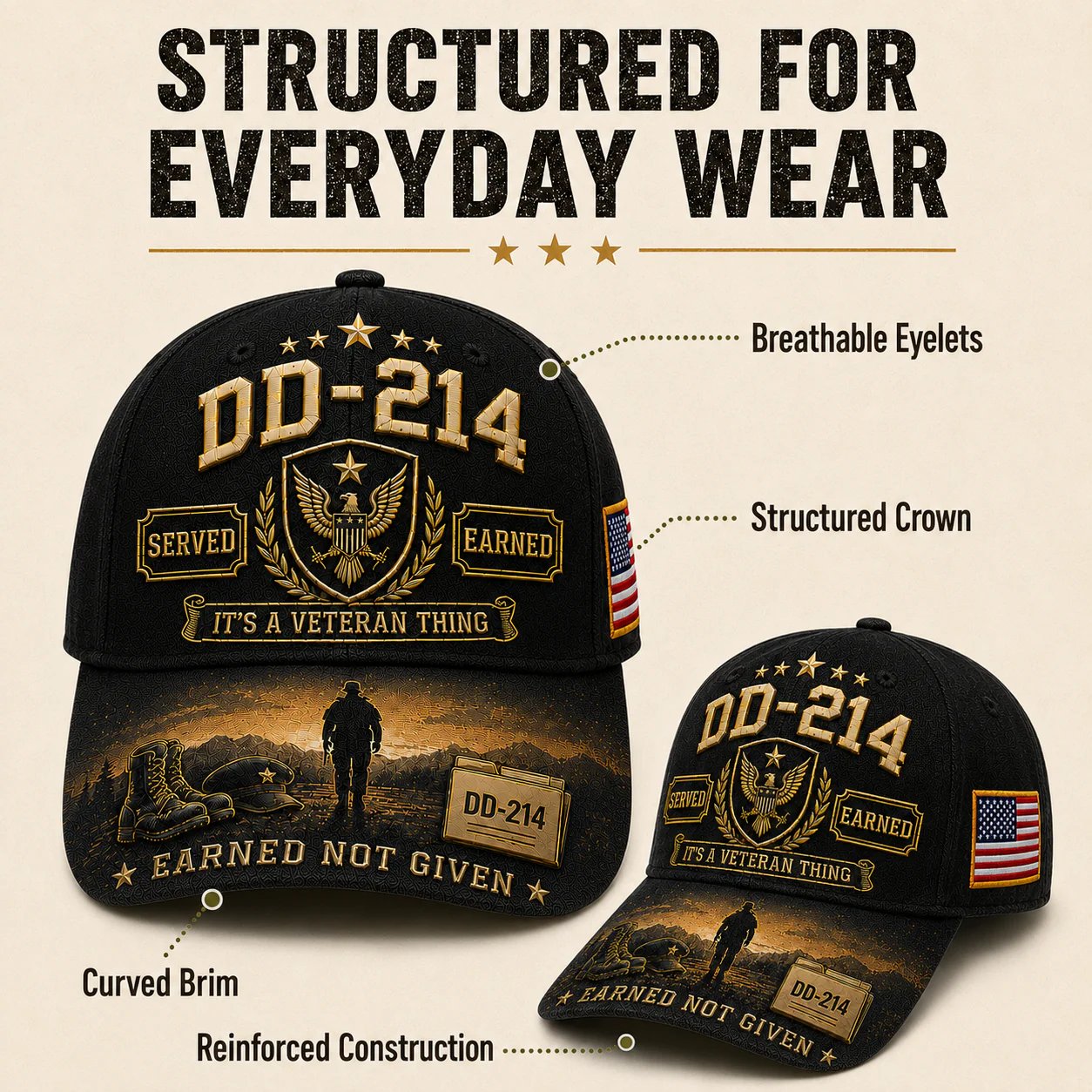 ✨DD-214 Served Earned Commemorative Cap