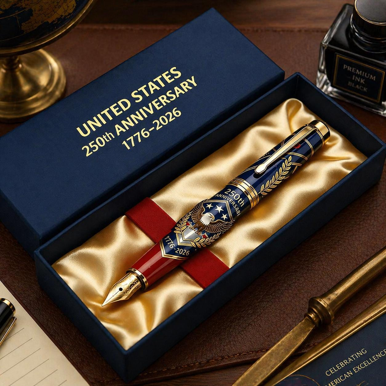 🎁Father's Day gift 一 USA 250th Anniversary Notebook & Pen Set, 1776-2026 Patriotic Gift
