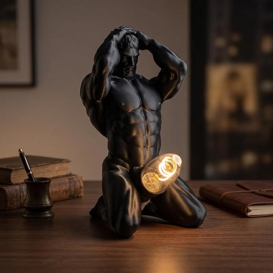 50% OFF🔥 💡 Bold Male Figure Table Lamp 🖤