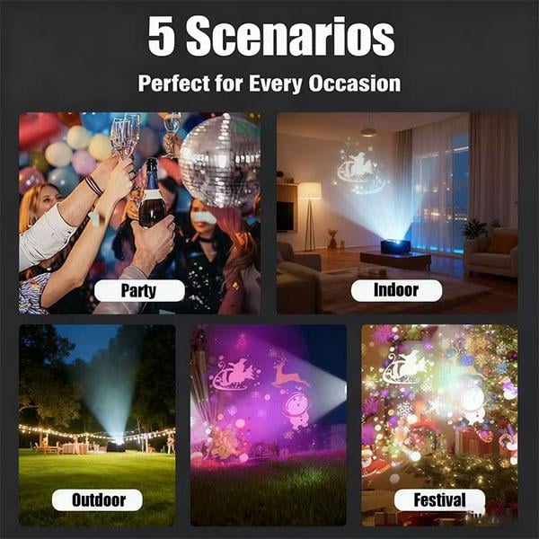 Title: Magical Christmas LED Projector Light | 16 Festive Patterns | Indoor & Outdoor Holiday Decor