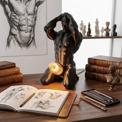 50% OFF🔥 💡 Bold Male Figure Table Lamp 🖤