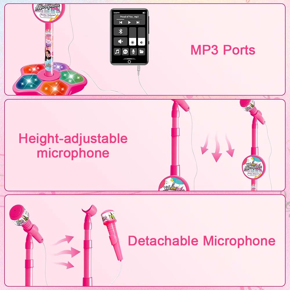 🎄Christmas Sale 49% OFF! 🎤Microphone Toy, Karaoke Machine Toy with Light🎁Perfect Gift for Children🎁