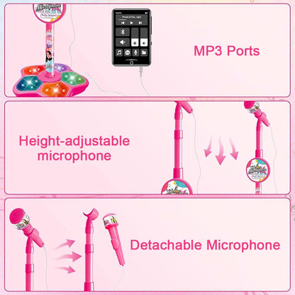 🎄Christmas Sale 49% OFF! 🎤Microphone Toy, Karaoke Machine Toy with Light🎁Perfect Gift for Children🎁