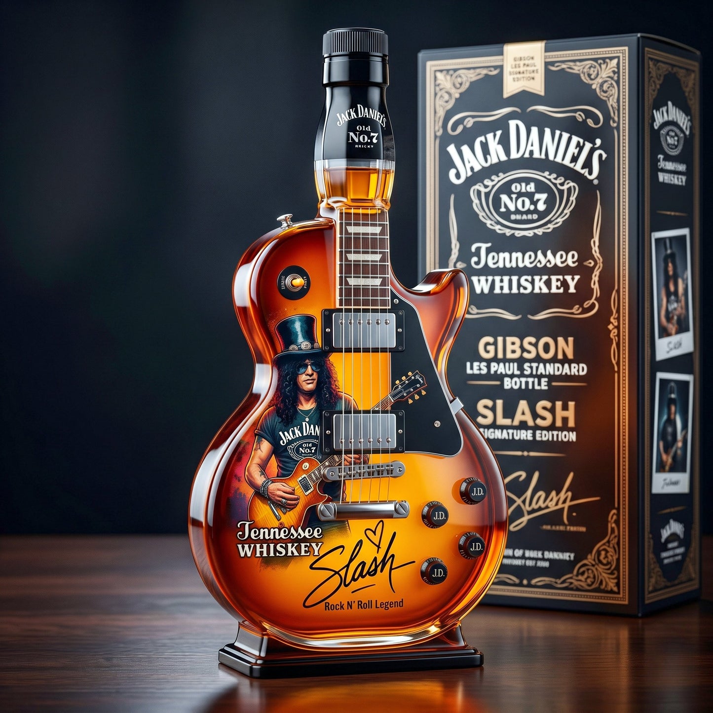 Slash Signature Gibson Les Paul Electric Guitar Whiskey Bottle