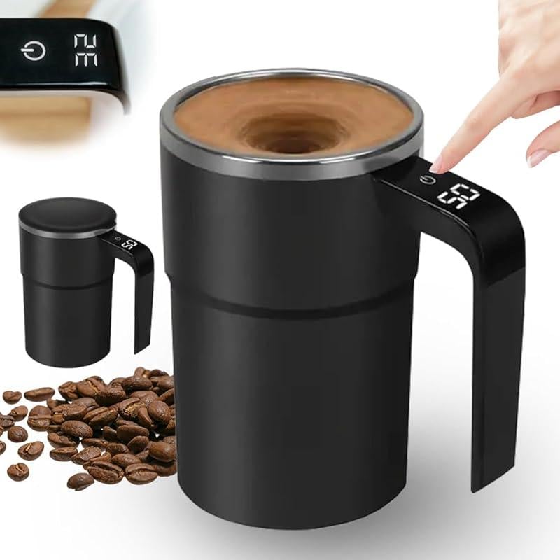 Elektrischer Kaffeebecher mit integriertem LCD-Thermometer – perfekt zum Zubereiten von Kaffee, Milch, Kakao usw.