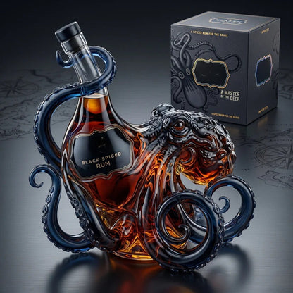 🔥 53% OFF Exclusive Drop — 3D 🐙 Octopus Collectible Rum Display Bottle | Black Luxury Statement Decanter