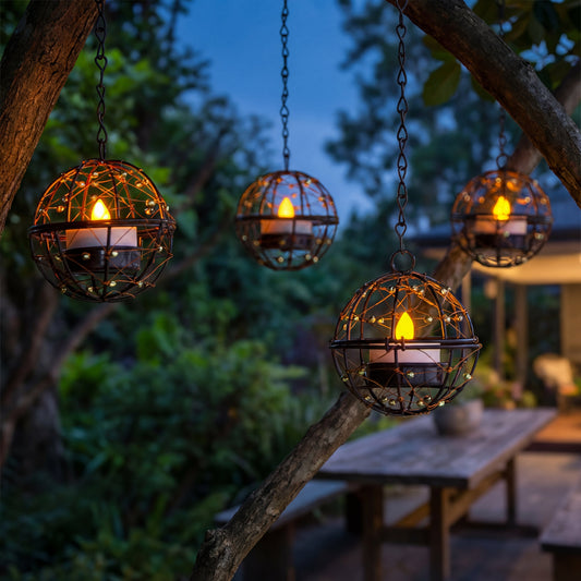 🔥Outdoor Solar Hanging Lanterns - Pack of 4