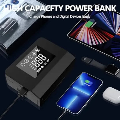 【Hieha】Spring Outing Portable Car Jump Starter, 4000A Car Battery Jump Starter with 150PSI Tire Inflator, 12V Car Battery Jump Starter, 15000mAh Power Bank, with LED Light，Mother's Day gift