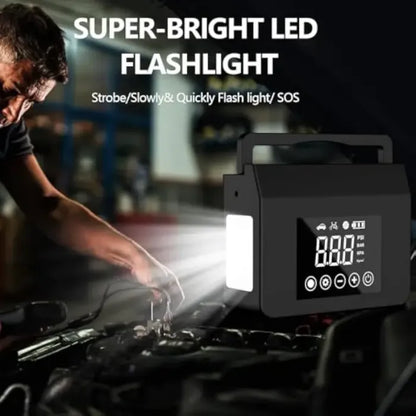 【Hieha】Spring Outing Portable Car Jump Starter, 4000A Car Battery Jump Starter with 150PSI Tire Inflator, 12V Car Battery Jump Starter, 15000mAh Power Bank, with LED Light，Mother's Day gift